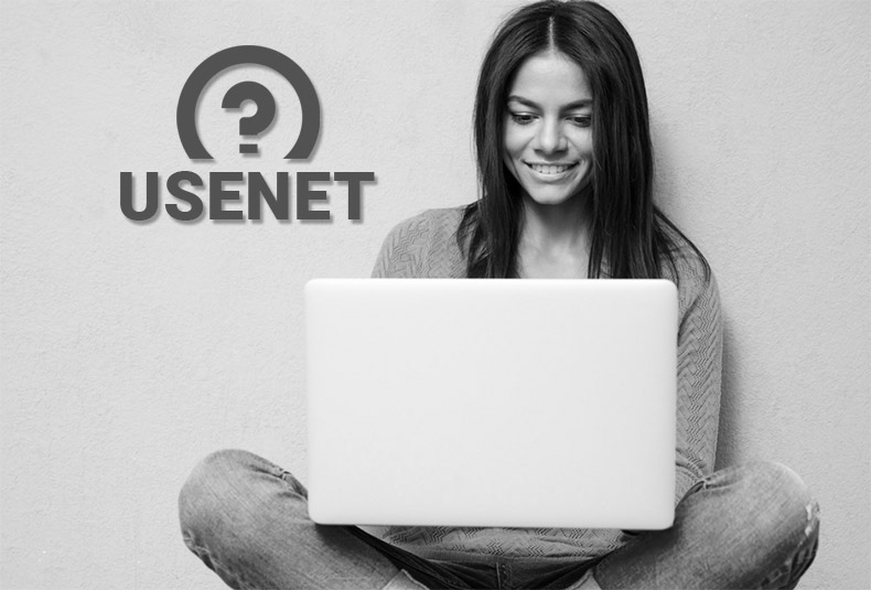 qué es usenet - mujer con portátil